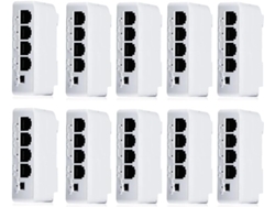 10 Piezas De Extensor En Cascada Pasivo Poe De 4 Puertos De 1 A 3 Ieee802.3af De 100 Mbps Para