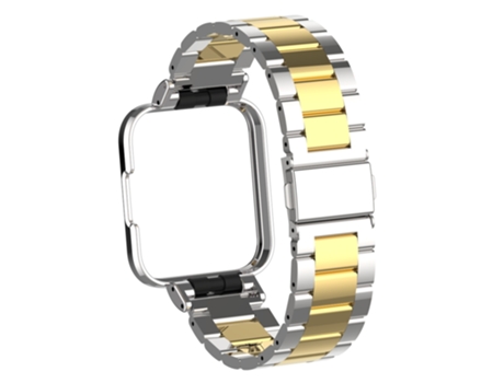 Correa de reloj inteligente para Xiaomi Redmi Watch 2 Correa de metal de tres cuentas (Plata + Oro)