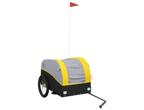 Remolque VIDAXL para bicicleta hierro negro y amarillo (45 kg)