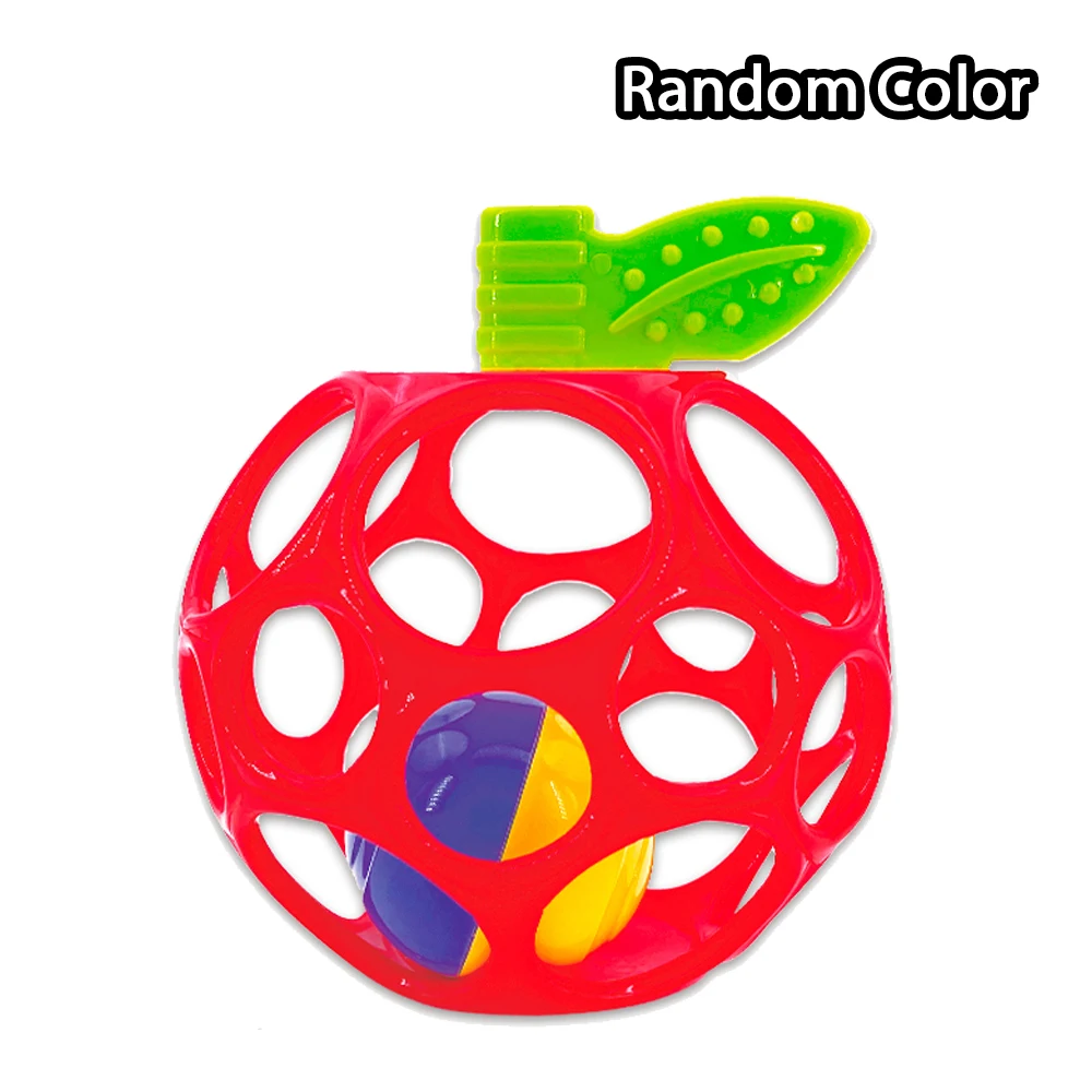 Pelota sensorial para bebés, sonajero rojo con forma de manzana MDUG (manzana y campana)
