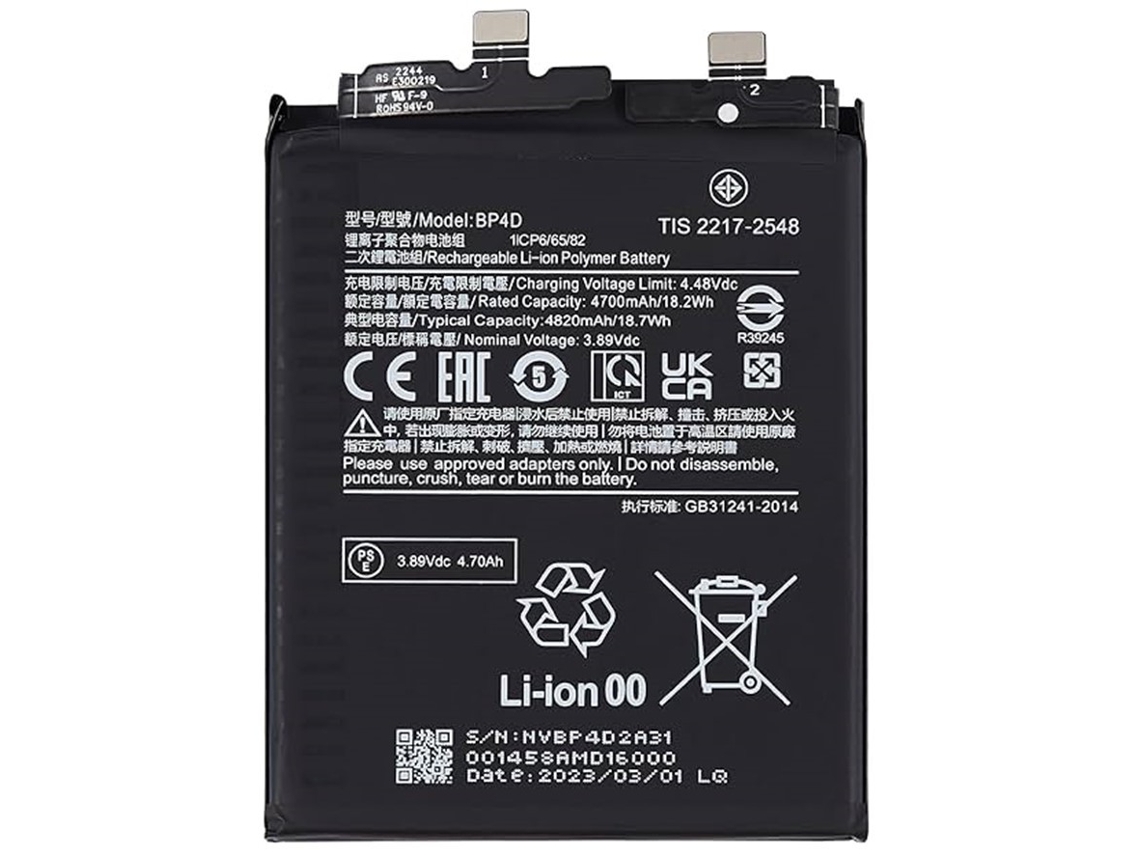 Bateria Interna Bp4d Compatible Para Xiaomi 13 Pro 4820 Mah Repuesto Telefono