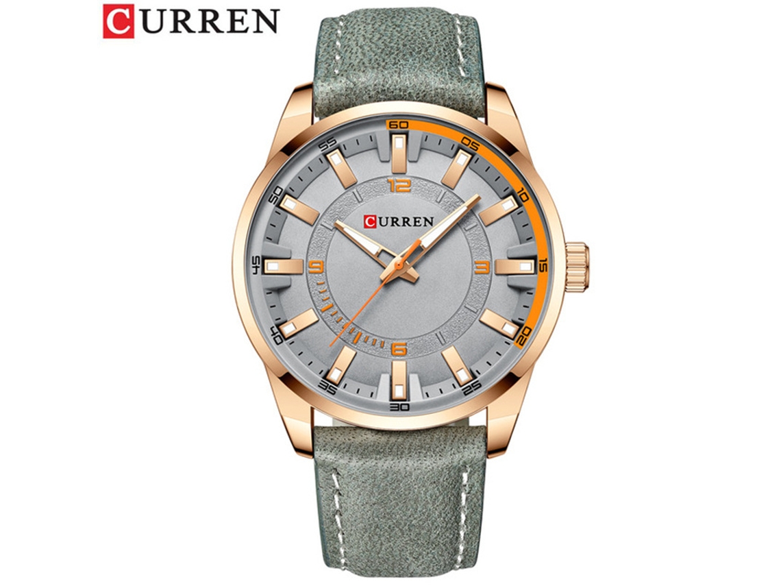 Reloj De Pulsera Para Hombre, De Estilo Formal, Con Correa De Cuero, Esfera Grande Y Un Diseño Sencillo E Informal.