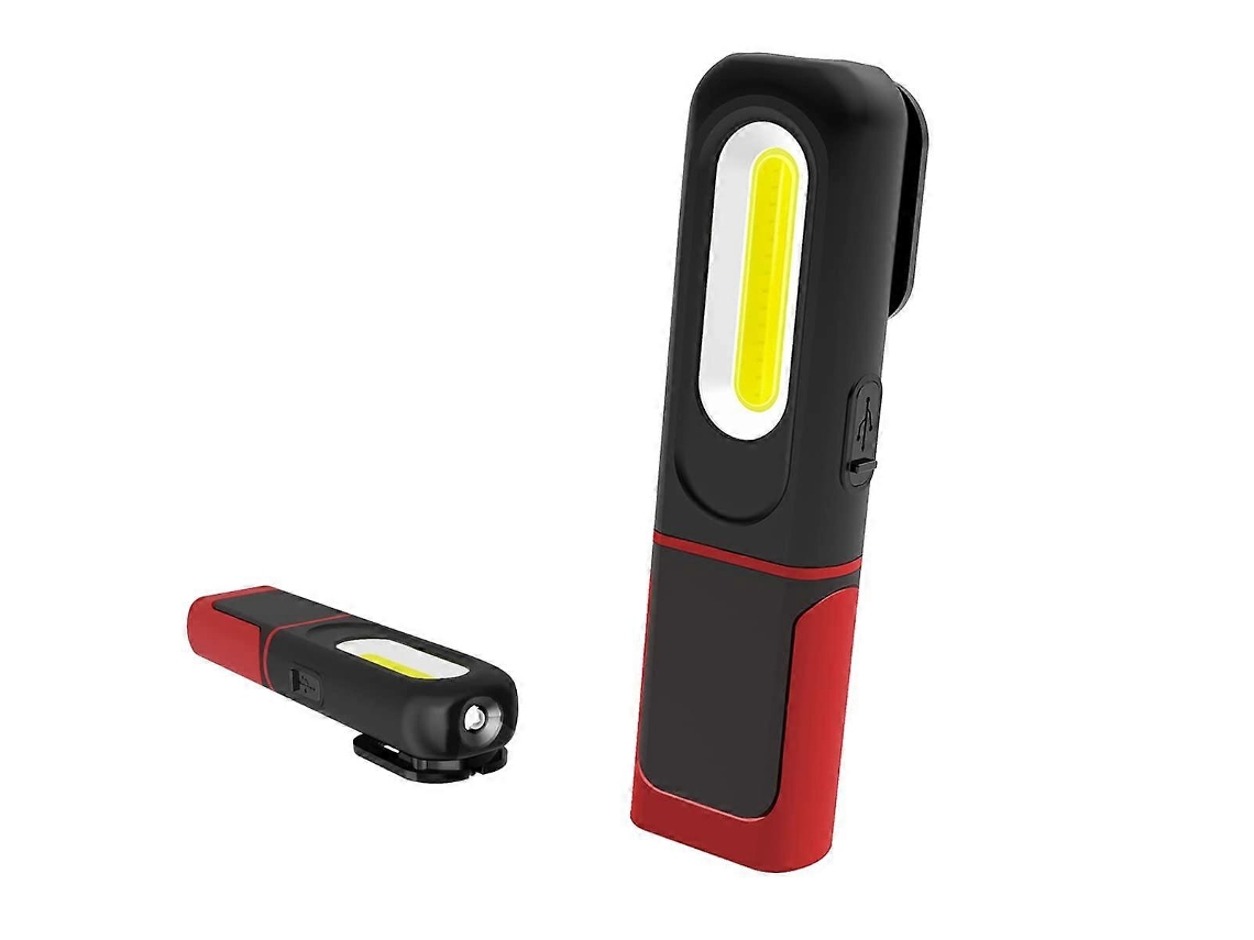 Linterna Led Recargable 2 En 1 Con Base Magnética Y Gancho, 5w Cob Y 3w Led Para Taller Hogar Campamento