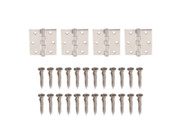 4 mangueras de puerta de acero inoxidable con cojinete cuadrado, 24 tornillos