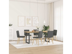 Pack 6 Uds Sillas De Comedor | Silla De Comida | Silla De Cocina Tela Gris Oscuro Wsd911063