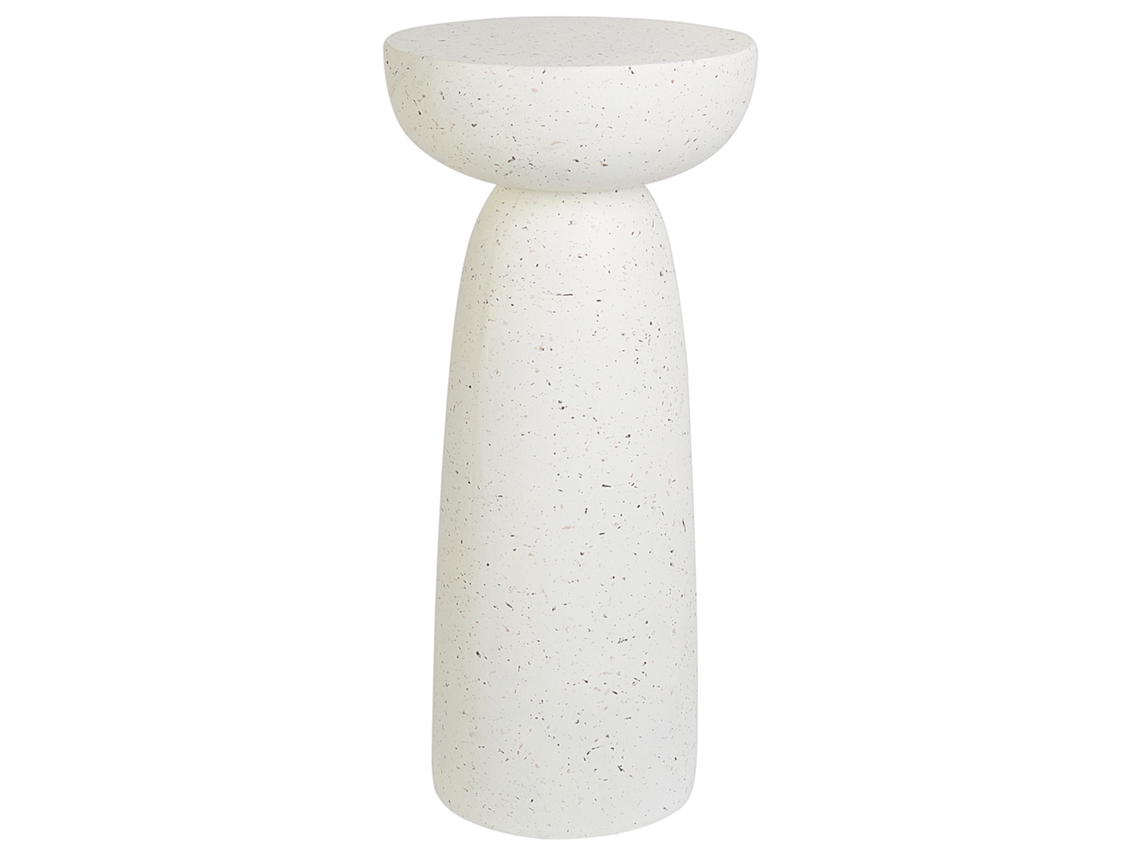 Mesa redonda para interior y exterior BELIANI Cadini de MgO Blanco 33x33x71
