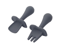 Utensilios para la autoalimentación de bebés y niños pequeños: juego de cuchara y tenedor para el destete guiado NEVEANCE