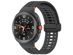 Bracelete Para Samsung Galaxy Watch 8 / 8 Classic - Silicone Com Fivela Magnética Preta - Cinza Espacial Oficial