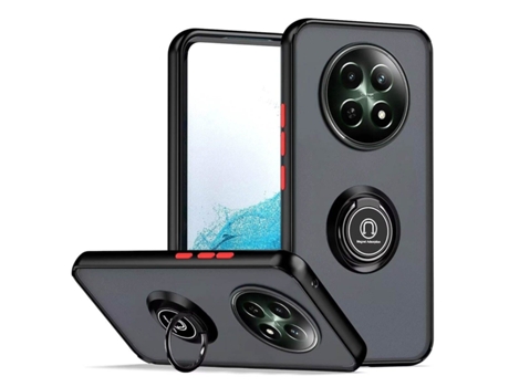 Funda Borde Anillo Giratorio para Realme 12 5G 12X 5G TUMUNDOSMARTPHONE Negro