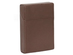 Estuche Para Cigarrillos De Hombre, 20 Unidades, Tamaño Mediano, Portátil, Estilo Sencillo, Material Pu, Color Café.