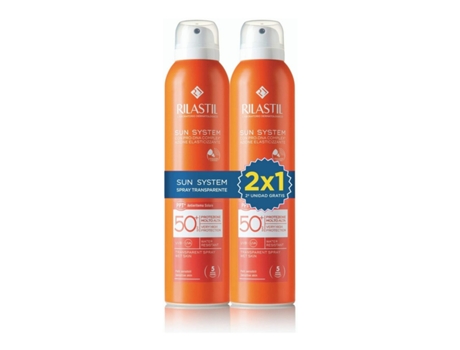Protector Solar Corporal en Spray Rilastil Sun System Transparente SPF 50+ 200 ml x 2
