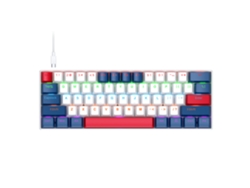 Teclado mecánico para juegos Yuysan T60 con luz RGB mixta, 61 teclas, portátil, pequeño, bicolor, con botones intercambiables en caliente, blanco y azul