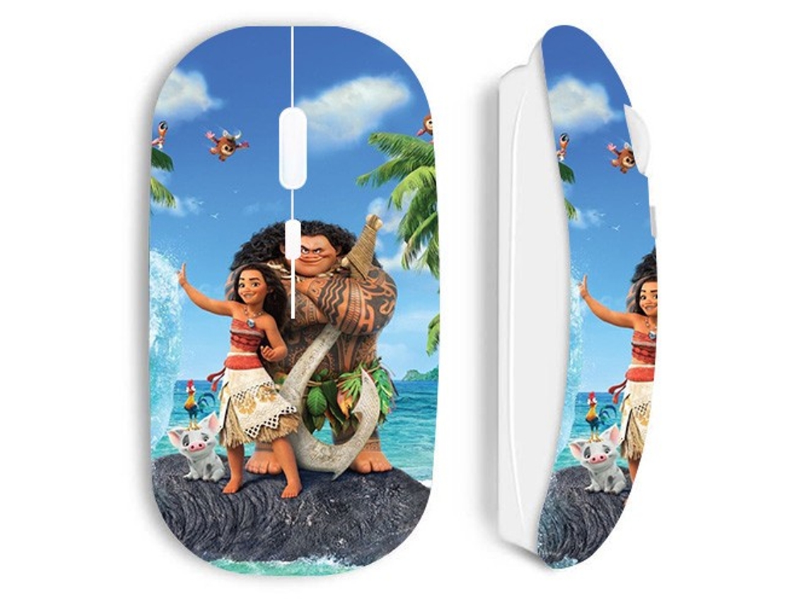 Póster del anime Moana 2 con ratón inalámbrico blanco de Maniacase