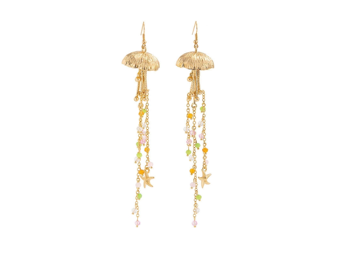 Pendientes artesanales con temática marina, con motivos de estrellas de mar y medusas, ideales para el día a día y para fiestas - Rosewell