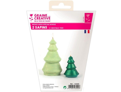 2 moldes para velas de látex - Abetos