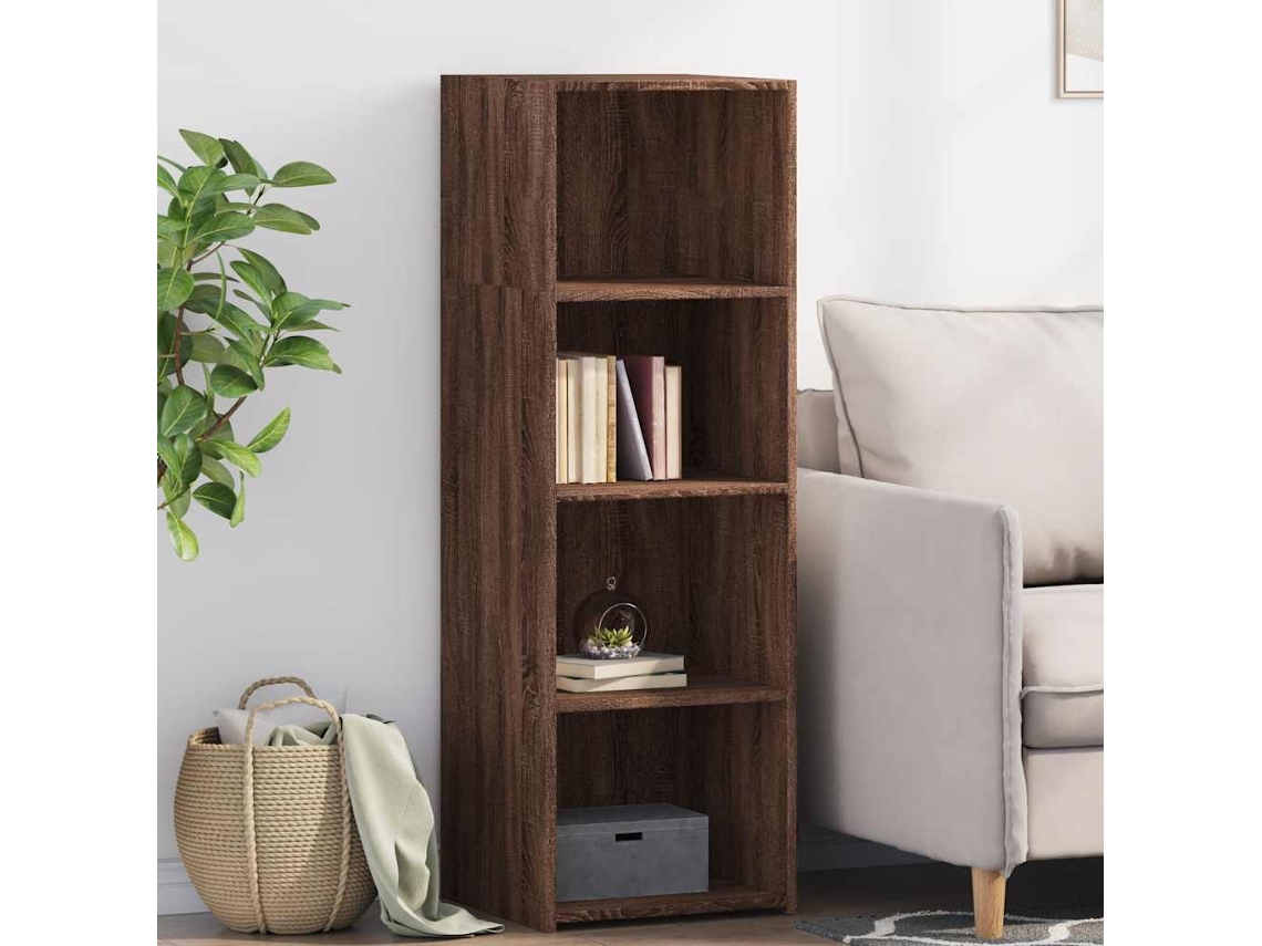 Aparador Alto Madera De Ingeniería Marrón Roble 40x41x124 Cm