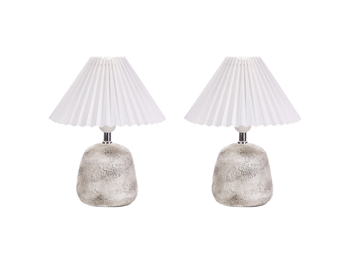 Lámpara de mesa BELIANI Zeyi de Cerámica Blanco 25x25x32