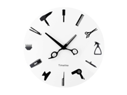 Reloj de pared moderno de cuarzo 3D para barbería, sin tictac, decorativo para el cabello.