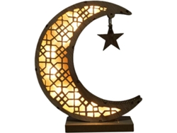 2026-27632-lámpara De Ramadán De Madera 3d Con Luces Led Luna Estrella Artesanal Decoración Navideña