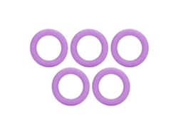 5 Pulseras De Silicona Suave Para La Dentición Del Bebé, Anillo Para Aliviar Las Encías, Tamaño Mediano, Color Morado.