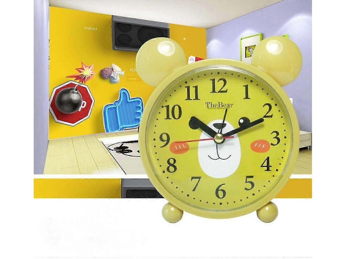 Reloj despertador infantil con diseño de oso de dibujos animados, reloj de mesa para decoración del hogar, estudiantes y niños A906 286 GOKOCO