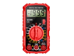 Multímetro digital Aneng SZ308: medidor de CA/CC, resistencia, capacitancia, pantalla LCD con retroiluminación.