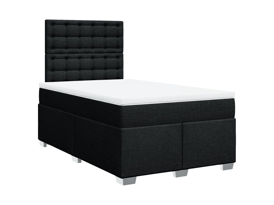 Maison Exclusive - Cama Box Spring Con Colchón Tela Negro 120x200 Cm