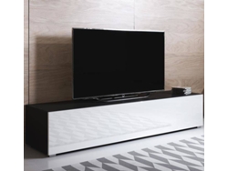 Mueble TV MÓVEIS BONITOS Luke H2 con Patas Estándar (160x40x32 cm - Negro y Blanco - Melamina)