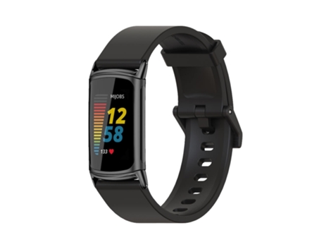Correa Smartwatch para Fitbit Charge 5 Mijobs Silicona Suave (Negro)