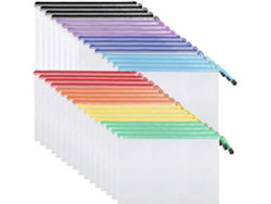Carpeta de malla plástica para documentos, impermeable, tamaño A4, para oficina y escuela, paquete de 32 unidades, Digitallab