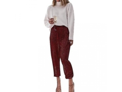 2026-pantalones Deportivos Mujer Con Lentejuelas Brillo Cintura Alta Elástica Stretch Joggers Yvq L Rojo