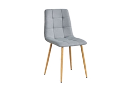 Juego de 4 sillas de tela gris con patas estilo Cambrian VENPRODIN