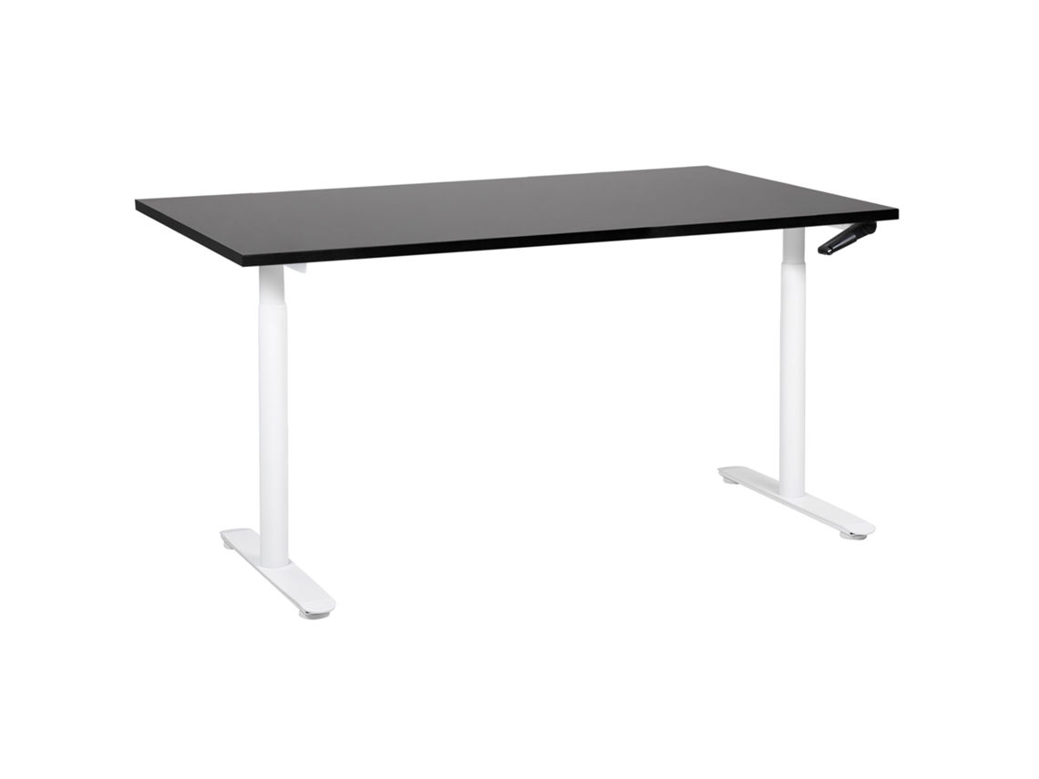Escritorio para usar de pie o sentado BELIANI Destinas de Tablero de fibra Negro 160x72x119