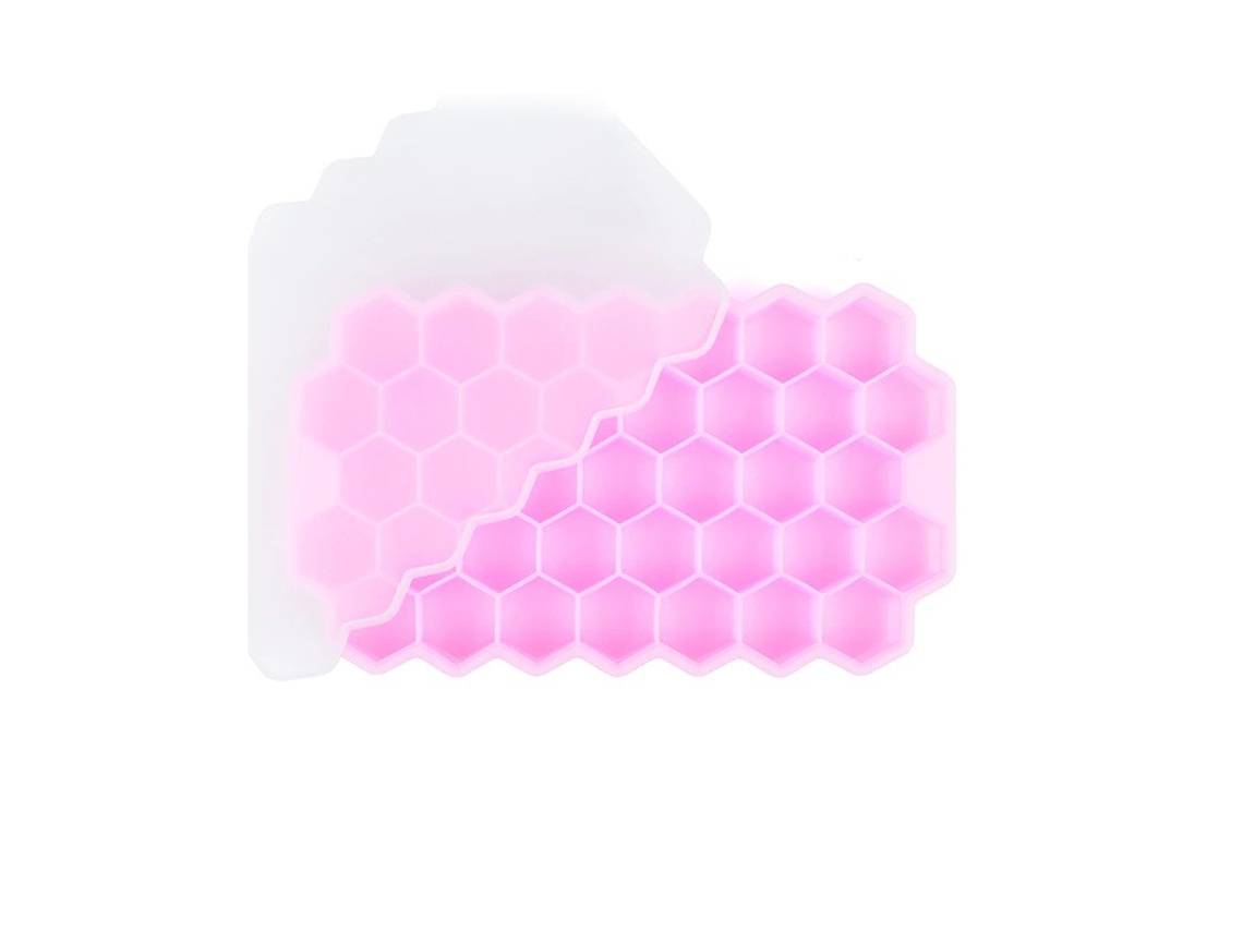 Cubitera De Silicona Reutilizable Con Tapa Extraíble - Rosa - Goeik