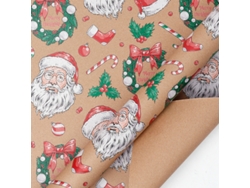 Papel de regalo navideño Eifson, 4 hojas, ideal para las fiestas de invierno, 70 x 50 cm (01)