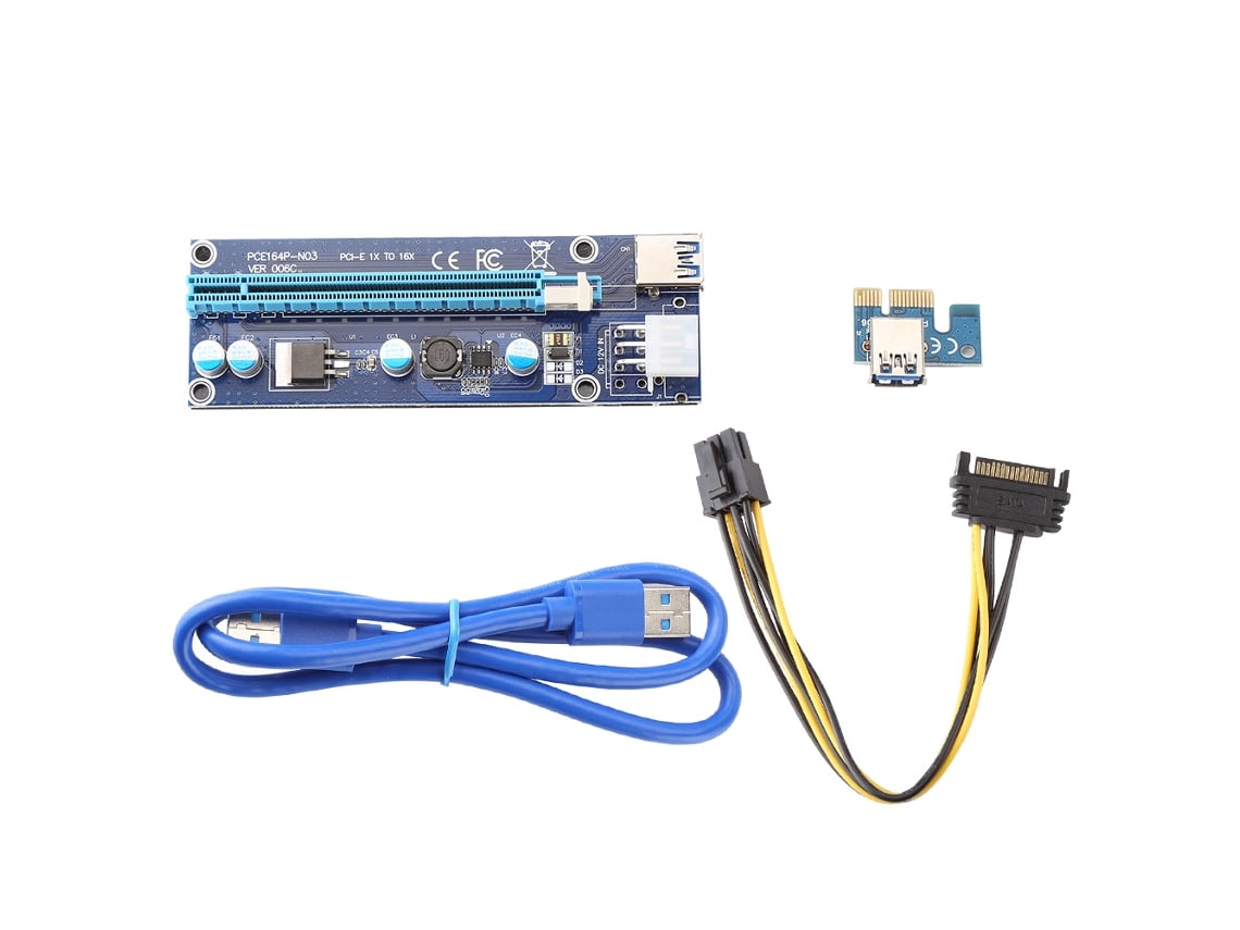 Adaptador Elevador Pci-e 1x A 16x Para Tarjeta Gráfica De Minería Con Cable Ide De 4 Pines