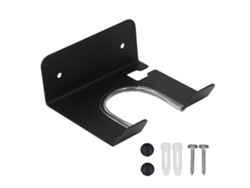Soporte para secador de pelo de acero inoxidable negro para baño