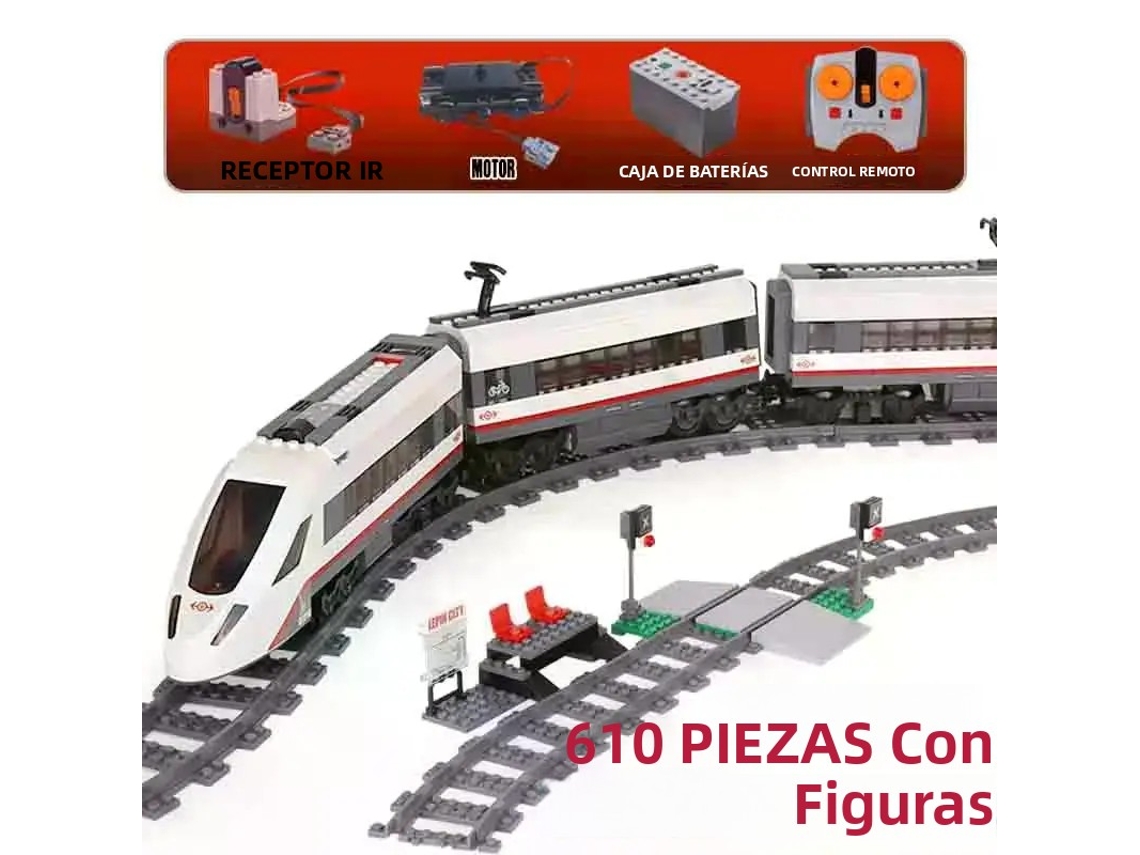 Tren De Pasajeros De Alta Velocidad Con Control Remoto, 659 Bloques De Construcción, Juguete Educativo Para Niños.