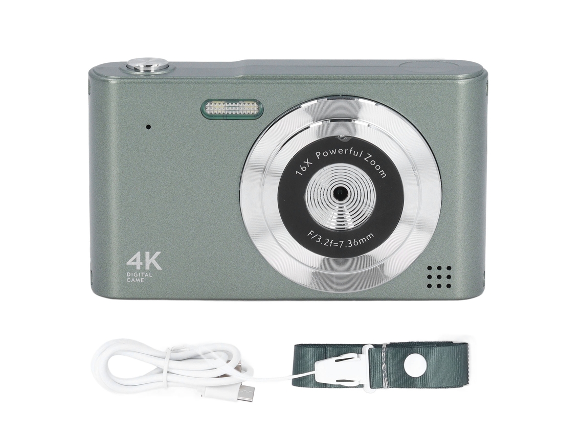 Cámara Digital Vintage Hd 4k De 2,4" Y 48 Mp Con Zoom 16x Y Estabilización De Imagen Para Fotografía De Viajes - Verde