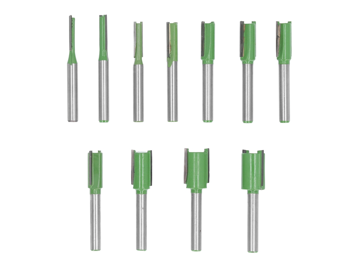 Conjunto 11 Brocas de Fresadora Reta 6mm Liga de Tungstênio para Retoque e Escultura com S/MARCA