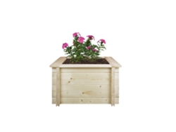 Jardinera Elevada TIMBELA M616 Madera de Pino Maciza y Abeto 28 mm (58 x 58 x 35 cm - Marrón)