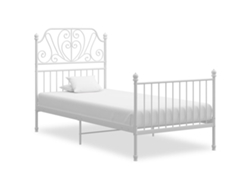 Estructura De Cama Sin Colchón Metal Blanco 90x200 Cm