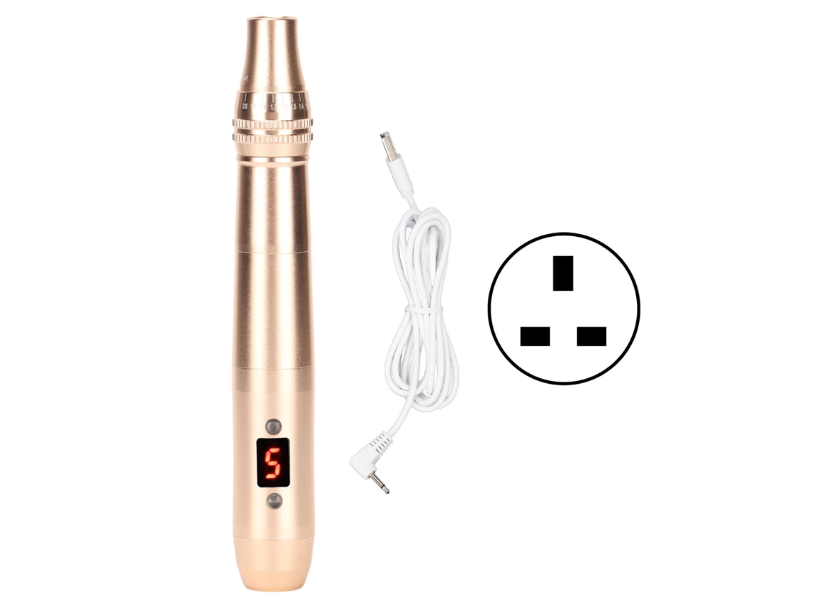 Lápiz De Microagujas Eléctrico Recargable Con 5 Velocidades Y Luces Rojo/azul Máquina De Belleza Portátil Para Uso En Casa