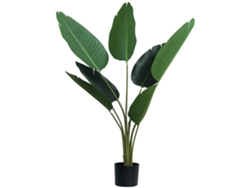 Planta De Decoración Artificial De Palma Árbol Realista Con Maceta 7 Hojas Para Interior Ø15x120 Cm Verde