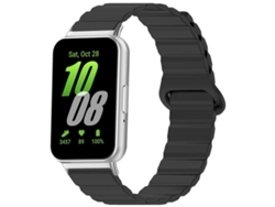 Bracelete Para Samsung Galaxy Fit 3 - Silicone Brilhante Magnético Loop - Preta