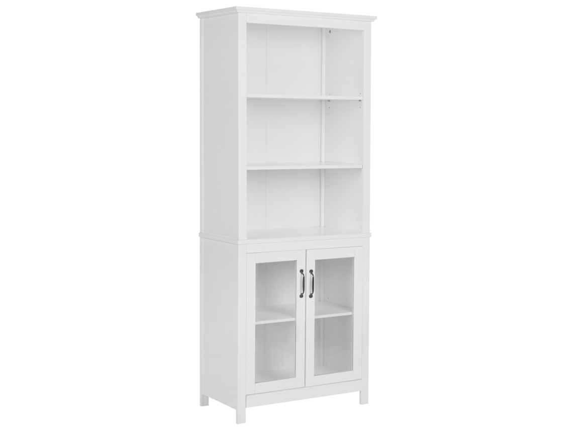 Vitrina BELIANI Lusby de MDF Blanco 75x38x181