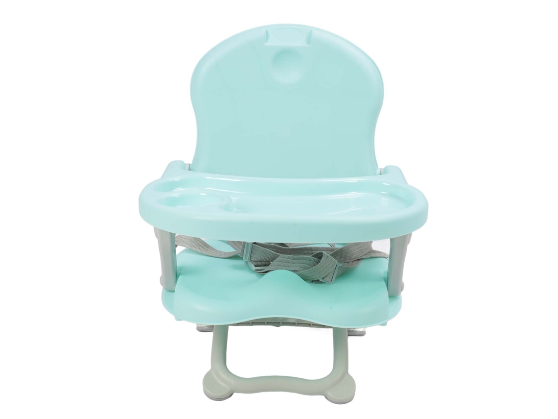 Silla De Comedor Plegable Portátil Para Bebés Con Plato Ajustable Y Extraíble - Verde
