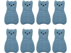 Juego De 8 Esponjas De Cocina Gruesas Con Forma De Gato.