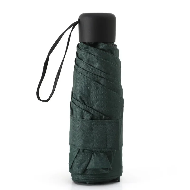 (verde Oscuro, 6k) Mini Paraguas Plegable A Prueba De Viento, Portátil Para Viajes, Protección Solar Para Exteriores.
