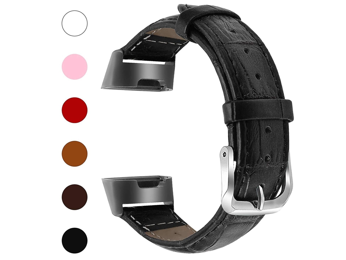 Correa de piel auténtica con textura de cocodrilo para Fitbit Charge 2 Ly Ebike